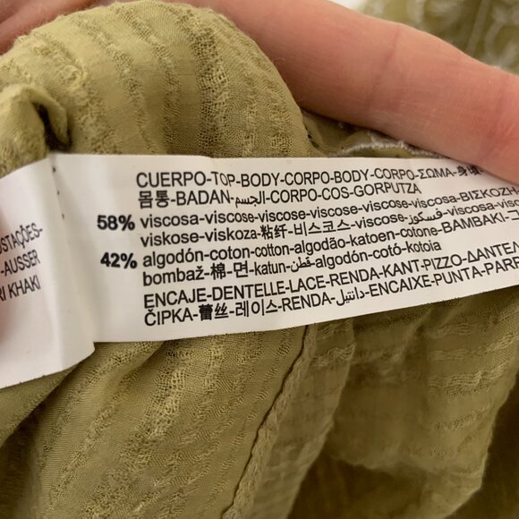 Zara Women's Embroidered 100% Cotton Tunic Maxi Dress Shisha Green Size S - Picture 11 of 14